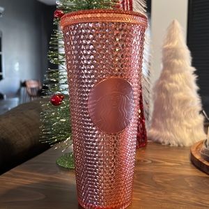 Rose gold Starbucks studded tumbler cup